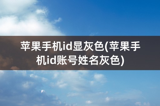 苹果手机id显灰色(苹果手机id账号姓名灰色)