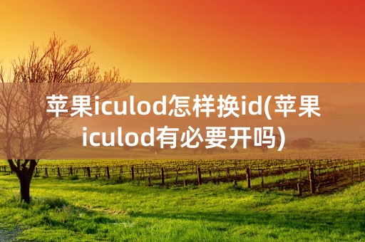 苹果iculod怎样换id(苹果iculod有必要开吗)