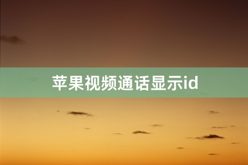 苹果视频通话显示id