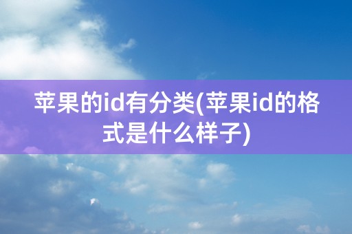 苹果的id有分类(苹果id的格式是什么样子)