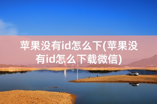 苹果没有id怎么下(苹果没有id怎么下载微信)