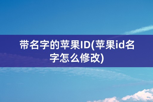 带名字的苹果ID(苹果id名字怎么修改)