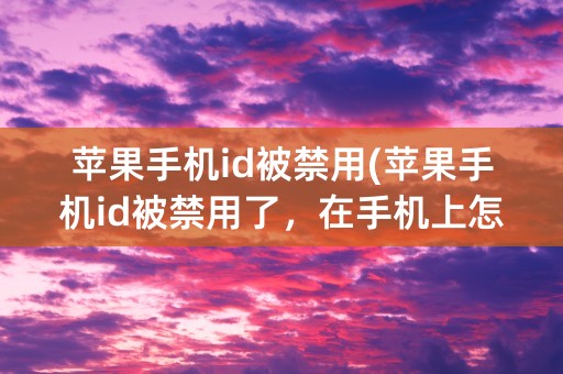 苹果手机id被禁用(苹果手机id被禁用了，在手机上怎么恢复)