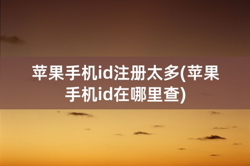 苹果手机id注册太多(苹果手机id在哪里查)