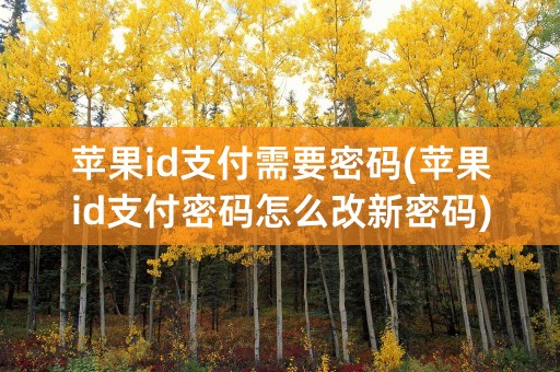 苹果id支付需要密码(苹果id支付密码怎么改新密码)