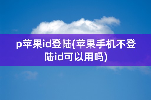 p苹果id登陆(苹果手机不登陆id可以用吗)