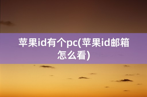 苹果id有个pc(苹果id邮箱怎么看)