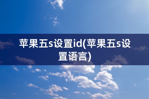 苹果五s设置id(苹果五s设置语言)