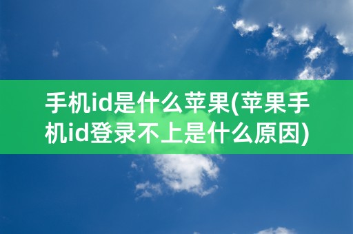 手机id是什么苹果(苹果手机id登录不上是什么原因)