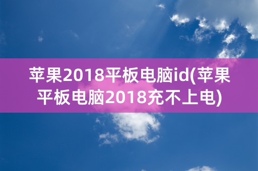 苹果2018平板电脑id(苹果平板电脑2018充不上电)