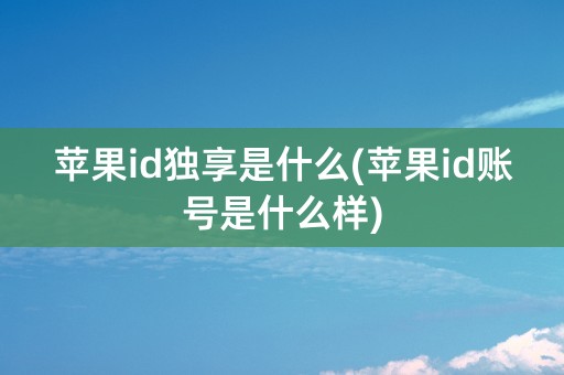 苹果id独享是什么(苹果id账号是什么样)