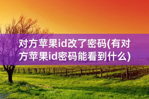 对方苹果id改了密码(有对方苹果id密码能看到什么)