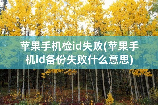 苹果手机检id失败(苹果手机id备份失败什么意思)