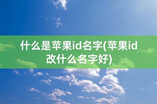 什么是苹果id名字(苹果id改什么名字好)