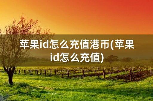 苹果id怎么充值港币(苹果id怎么充值)