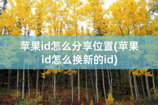 苹果id怎么分享位置(苹果id怎么换新的id)