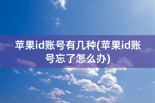 苹果id账号有几种(苹果id账号忘了怎么办)