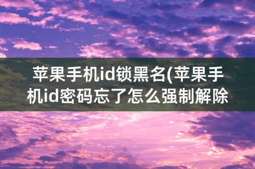 苹果手机id锁黑名(苹果手机id密码忘了怎么强制解除)