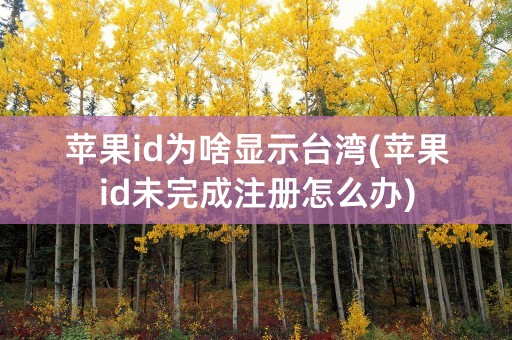 苹果id为啥显示台湾(苹果id未完成注册怎么办)