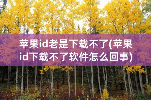 苹果id老是下载不了(苹果id下载不了软件怎么回事)