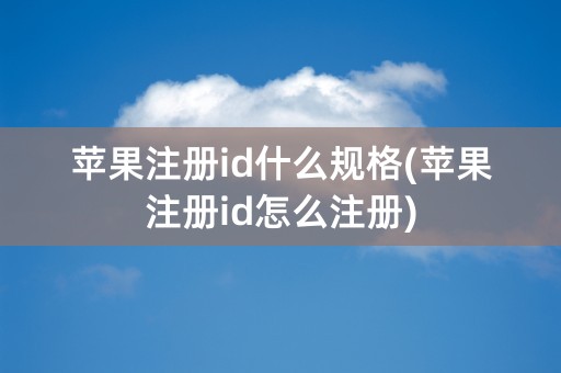 苹果注册id什么规格(苹果注册id怎么注册)