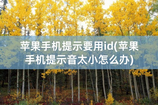 苹果手机提示要用id(苹果手机提示音太小怎么办)