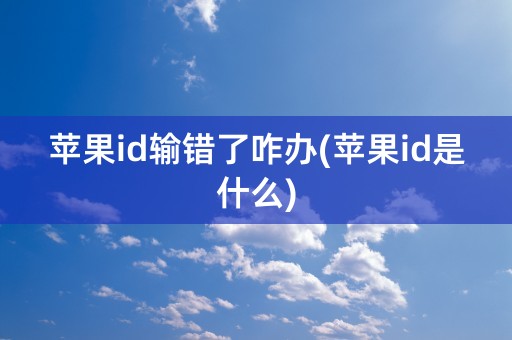 苹果id输错了咋办(苹果id是什么)