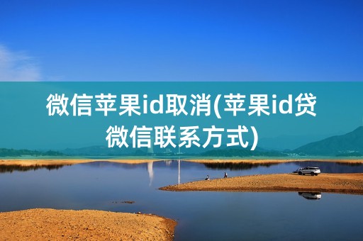 微信苹果id取消(苹果id贷微信联系方式)