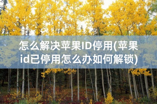 怎么解决苹果ID停用(苹果id已停用怎么办如何解锁)