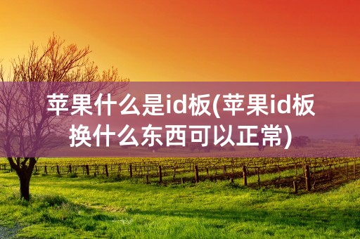 苹果什么是id板(苹果id板换什么东西可以正常)