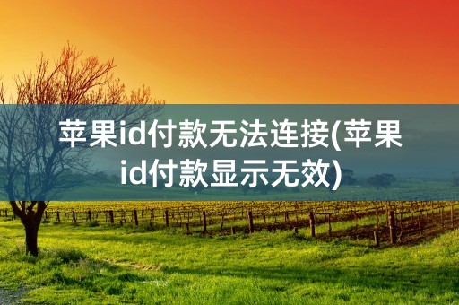 苹果id付款无法连接(苹果id付款显示无效)