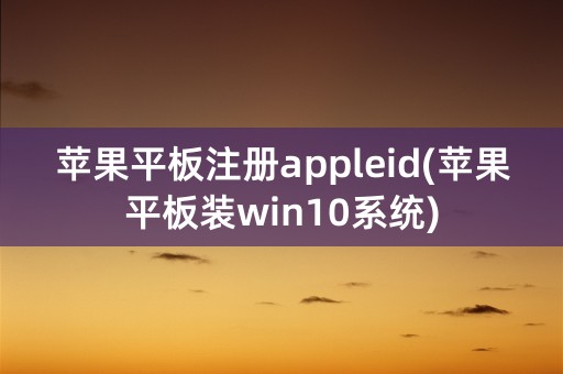 苹果平板注册appleid(苹果平板装win10系统)