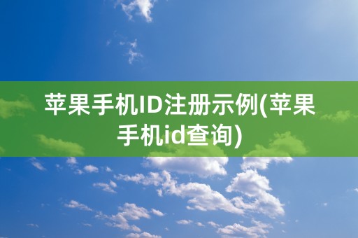 苹果手机ID注册示例(苹果手机id查询)