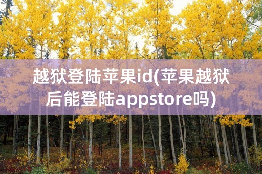 越狱登陆苹果id(苹果越狱后能登陆appstore吗)