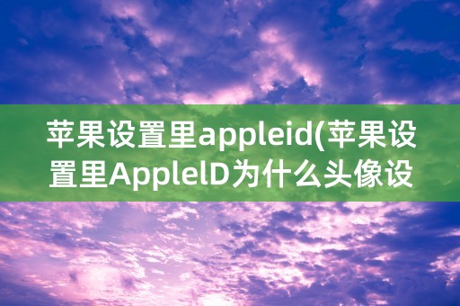 苹果设置里appleid(苹果设置里ApplelD为什么头像设置不了)