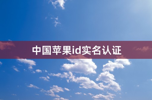 中国苹果id实名认证