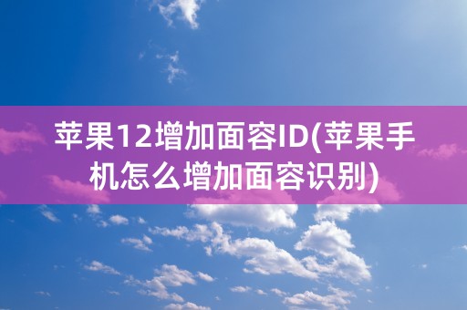 苹果12增加面容ID(苹果手机怎么增加面容识别)