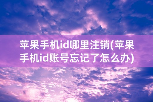 苹果手机id哪里注销(苹果手机id账号忘记了怎么办)