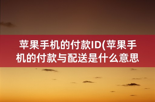 苹果手机的付款ID(苹果手机的付款与配送是什么意思)