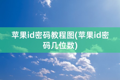 苹果id密码教程图(苹果id密码几位数)