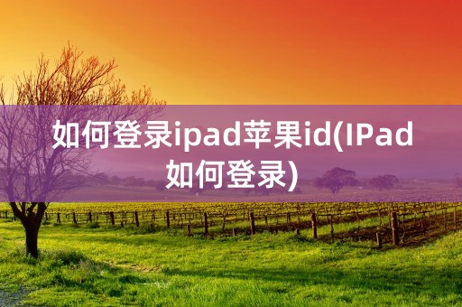 如何登录ipad苹果id(IPad如何登录)