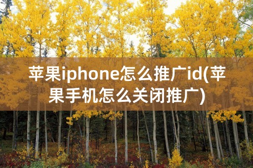 苹果iphone怎么推广id(苹果手机怎么关闭推广)