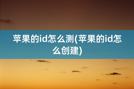 苹果的id怎么测(苹果的id怎么创建)