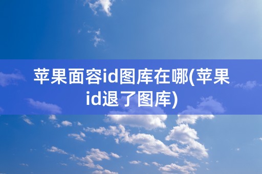 苹果面容id图库在哪(苹果id退了图库)