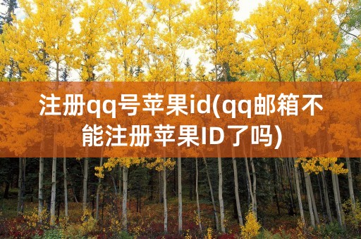 注册qq号苹果id(qq邮箱不能注册苹果ID了吗)