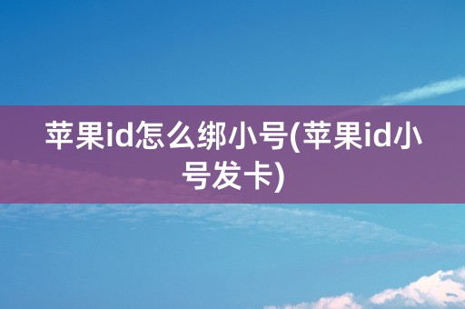 苹果id怎么绑小号(苹果id小号发卡)