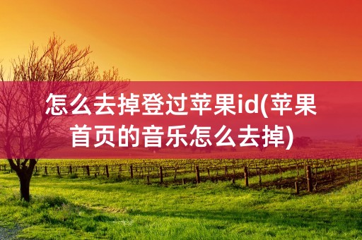 怎么去掉登过苹果id(苹果首页的音乐怎么去掉)