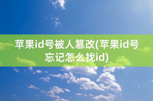 苹果id号被人篡改(苹果id号忘记怎么找id)