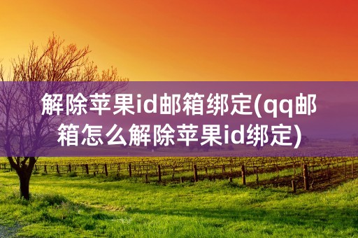 解除苹果id邮箱绑定(qq邮箱怎么解除苹果id绑定)