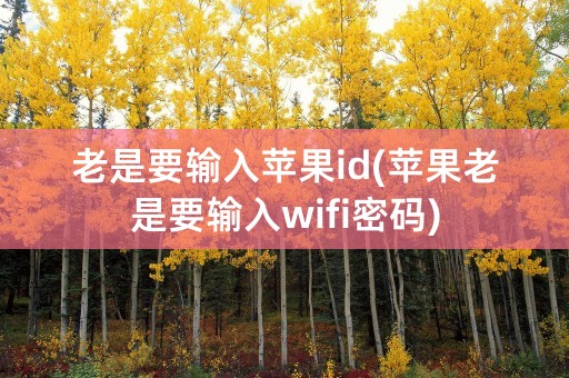 老是要输入苹果id(苹果老是要输入wifi密码)